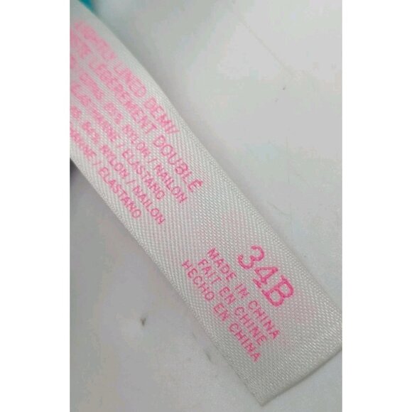 Victorias Secret PINK 34B Bra Aqua Blue Lightly Line Demi Underwire Back Close - Picture 4 of 5